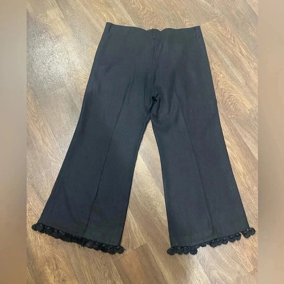 FIGUE silk wide leg pant tassel Pom Pom black size 10 - Picture 4 of 9